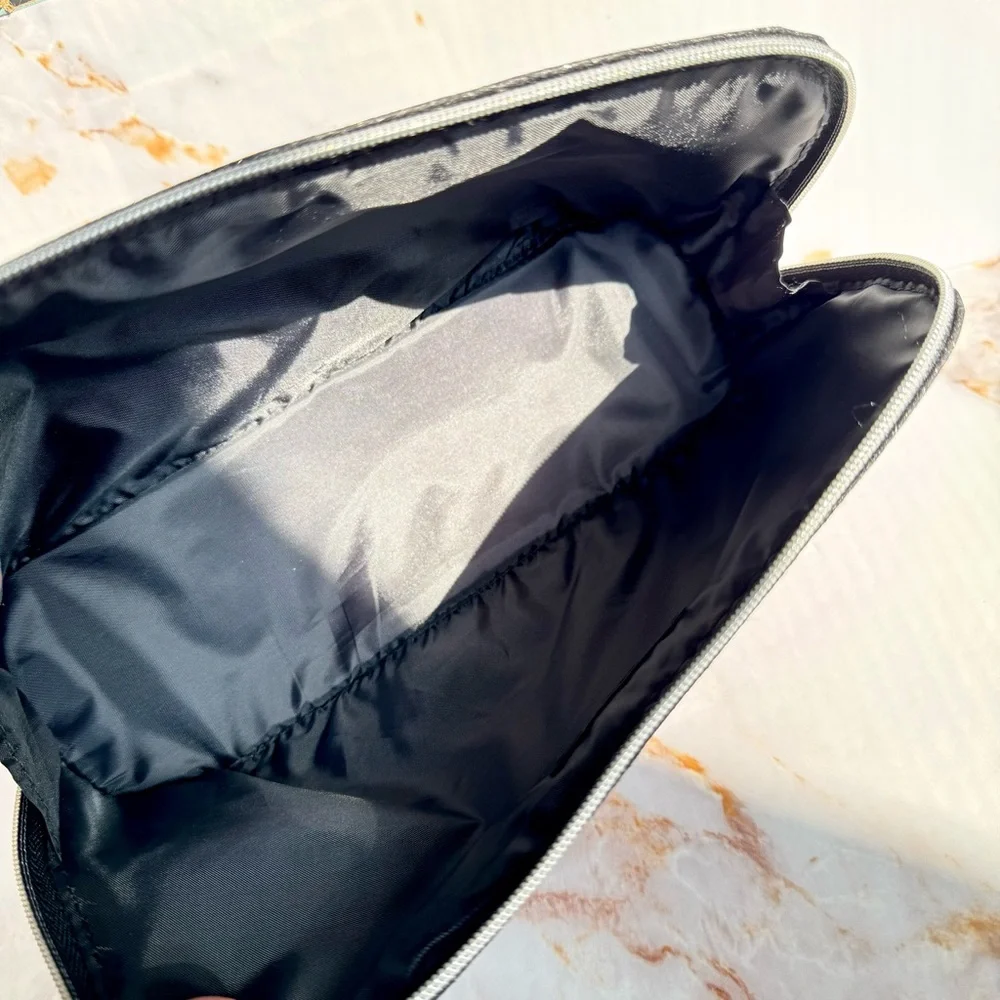 Lancôme Sparkly Clutch Makeup Bag - Black Glittery Toiletry Kit